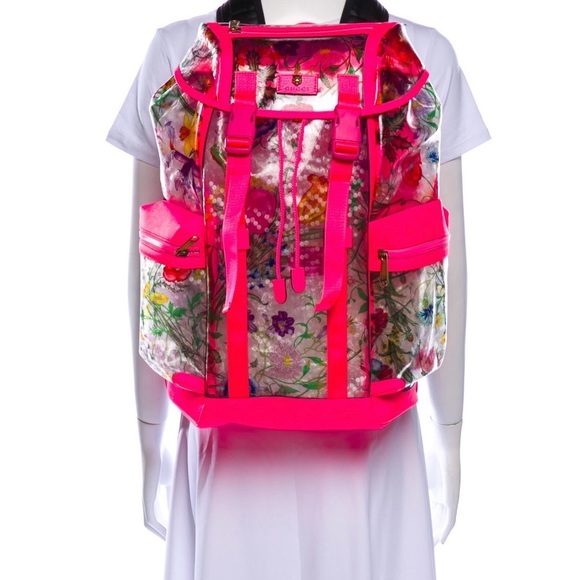 GUCCI pvc flora print backpack - Picture 2 of 5